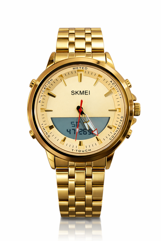 Skmei Dual Time Stainless Steel Waterproof Watch