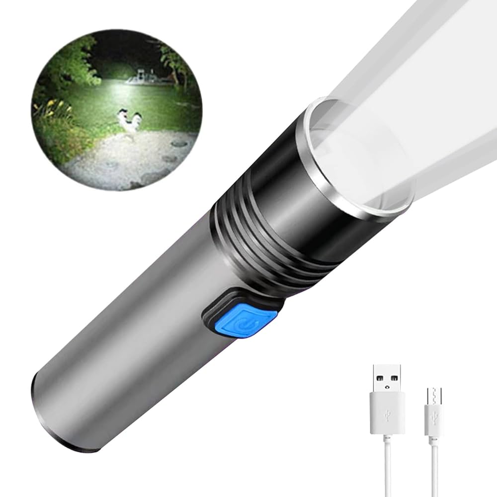 K-31 USB Rechargeable Battery Led Flashlight Zoomable Aluminum Torch Waterproof For Bike Camping Light Lam