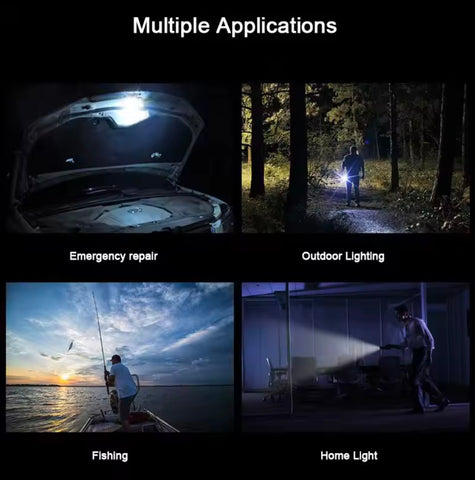 Portable Strong Flashlight Magnetic Mini Multi-functional Rechargeable Torch Super Bright