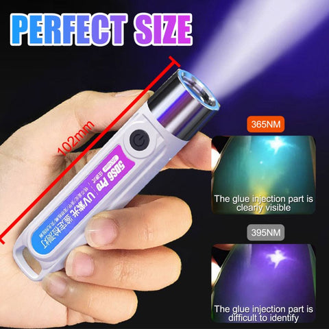 365nm UV Flashlight  Black Light USB Rechargeable Currency Check