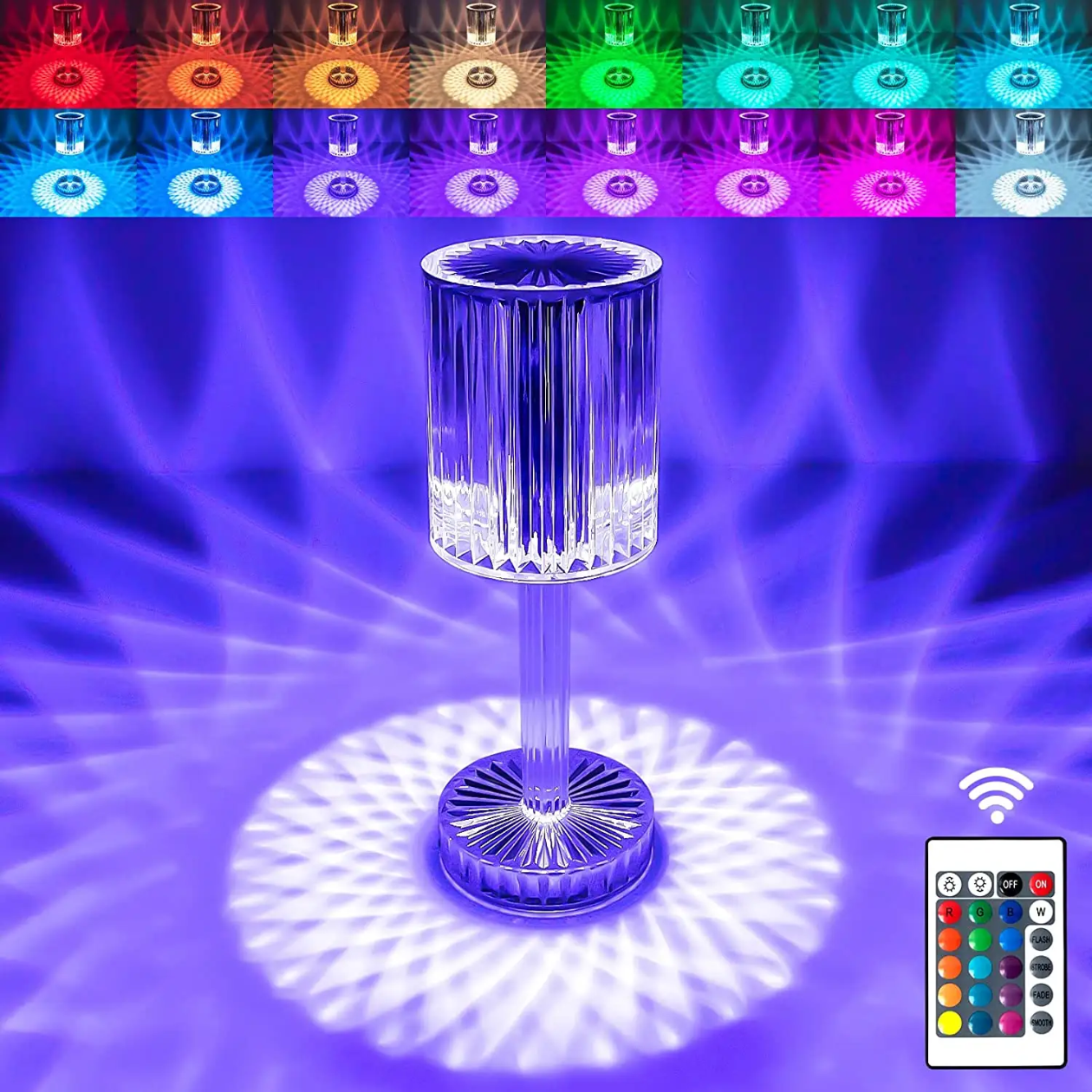 LED Night Light Crystal Lamp Projection Light USB Charging