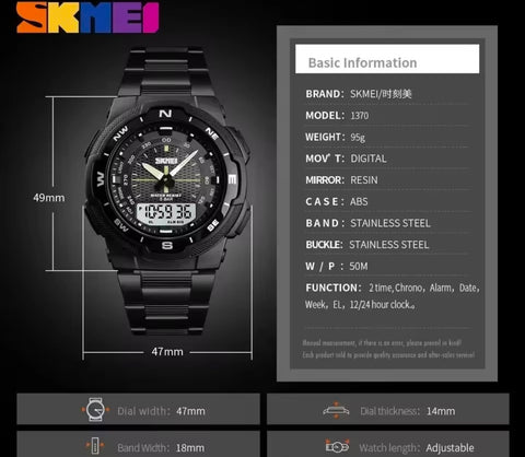 SKMEI 1370 Luxury Full Steel Business Waterproof Watch