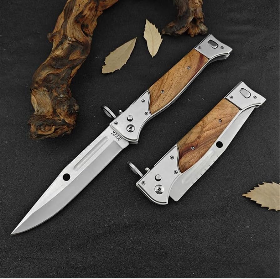 Ak47 Folding Pocket Knife Push button knife Flip open