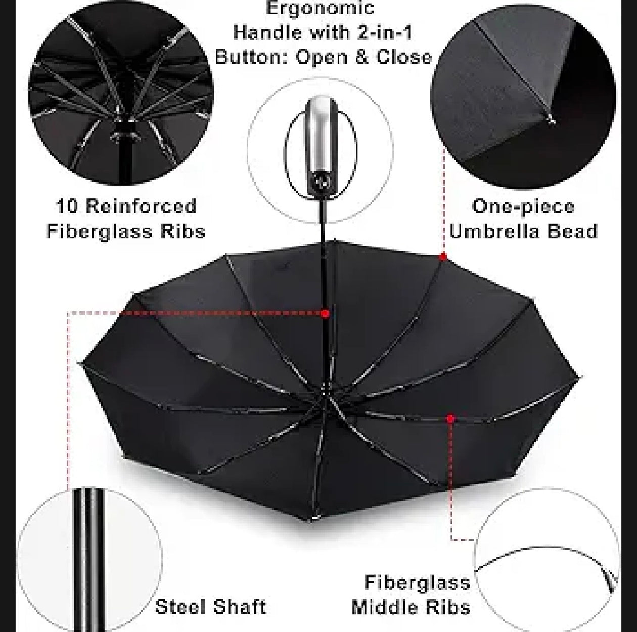 Foldable imported Windproof double Layer umbrella