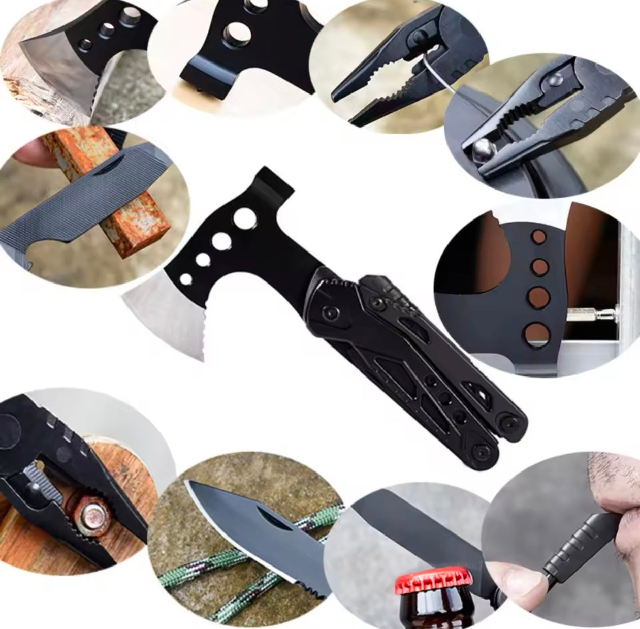 Multifunction Survival Axe Camping Pliers MultiTool