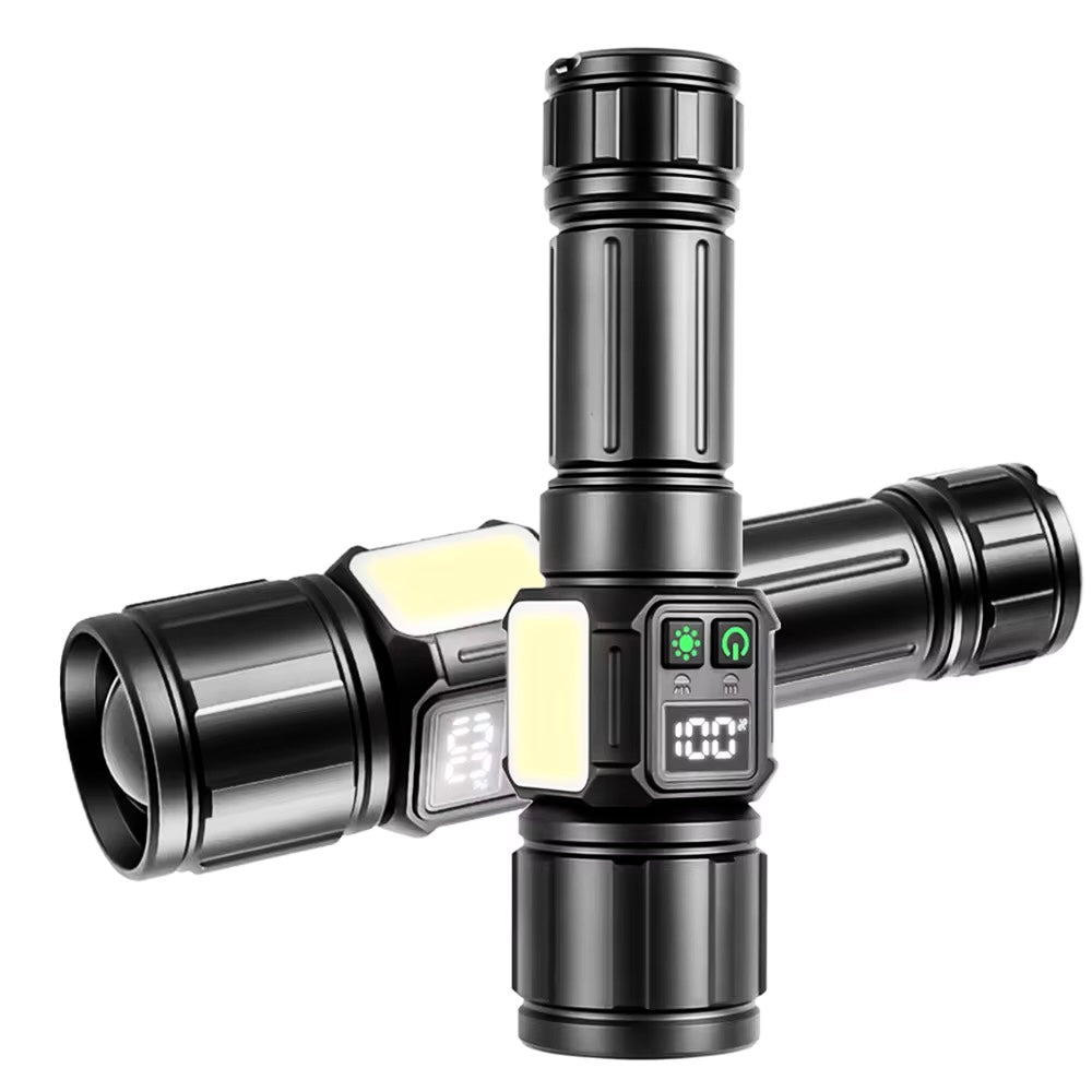 2KM Long Range LED Flashlight - Side COB, Type-C