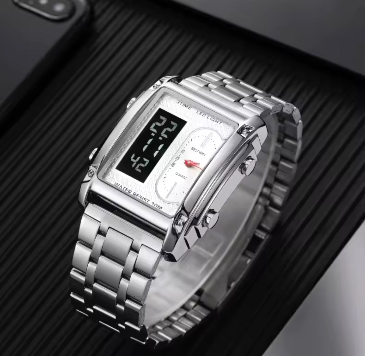Power Top Brand Luxury Relogio Masculino Stainless Steel Band Watch