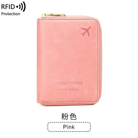 Passport Wallet Cover RFID Blocking Card Holder Zipper (best for gift)