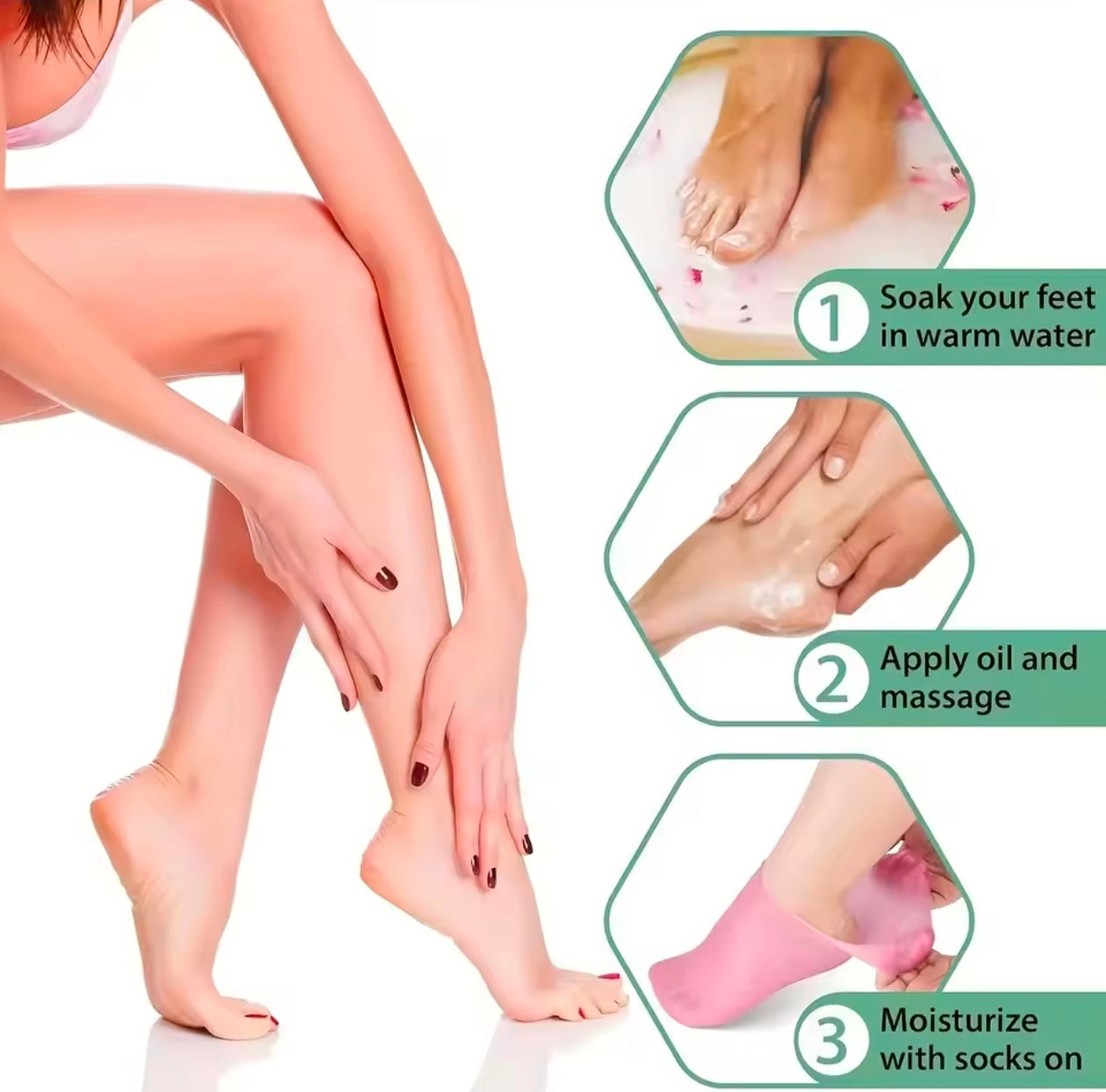 Spa Massage Silicone Moisturizing Foot Socks Remove Dead Skin Anti Cracking Anti-drying Foot Care Socks Reusable Pain Relief