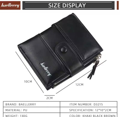 Cow Leather Kavi Vintage Short Zipper Wallet