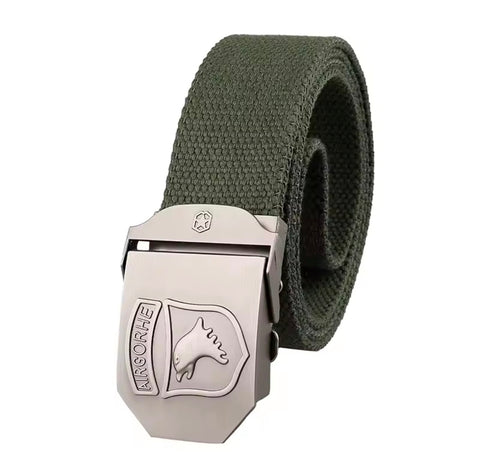 SupSindy Men Canvas Belt Eagle Metal Buckle Army Military Tactical Belts