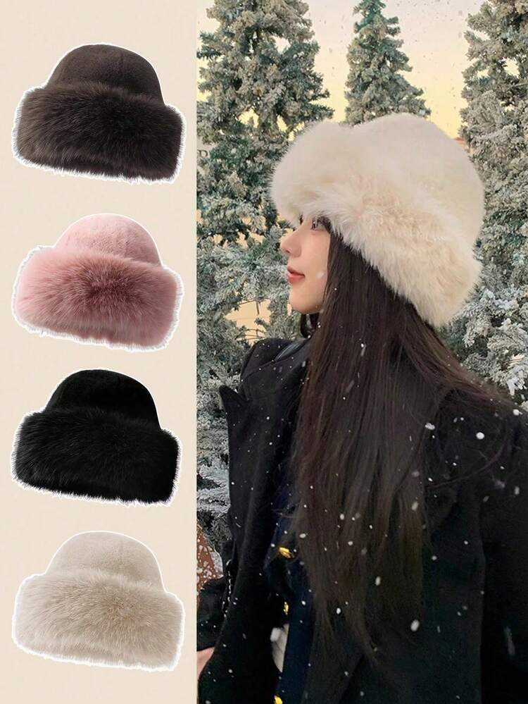 Faux Fur Fashion Hat, New  Women's Winter Fluffy Hat