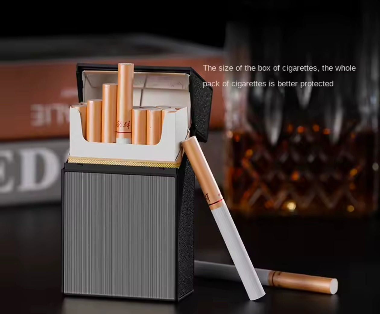Portable Cigarette Lighter Case with Tungsten Wire USB Charging