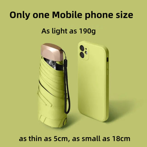 Mini Sun Umbrella UV Protection Vinyl Folding Pocket