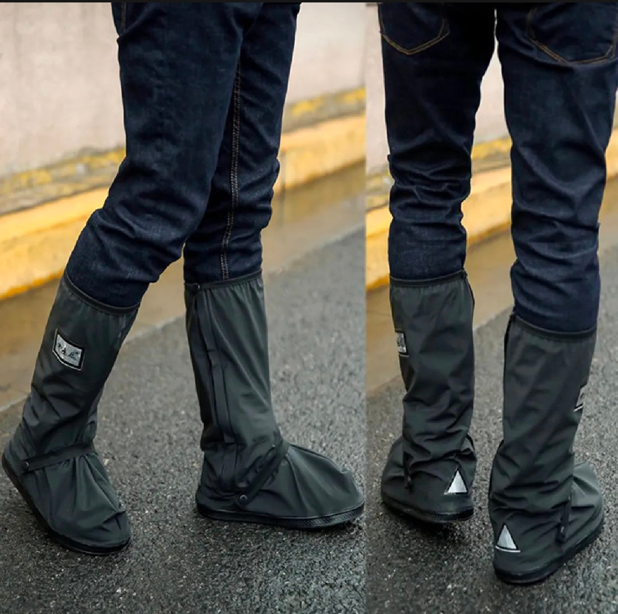 Premium Waterproof Rain Boot Shoe Cover with Zipper & Reflector, for Women & Men