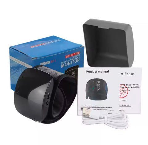 Smart Touch LCD Screen Wrist Blood Pressure Monitor Digital Voice Chargeable health care