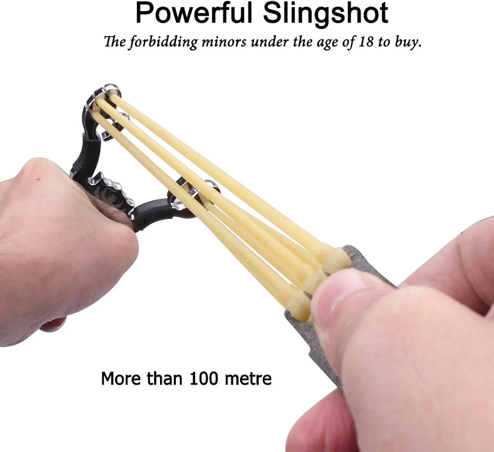 Stainless Steel Slingshot Set Outdoor Hunting Powerful Slingshot