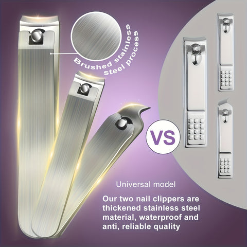 15pcs Stainless Steel Nail Clipper Cutter Trimmer Earpick Grooming Kit