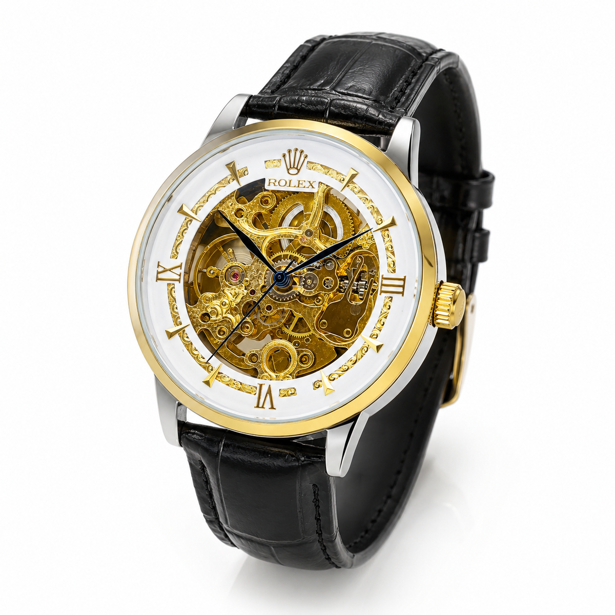 Automatic Skeleton Strap Watch