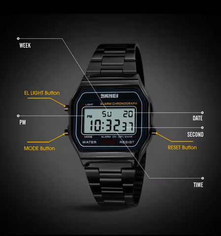 Skmei Top Brand Luxury Stainless Steel  3Bar Waterproof