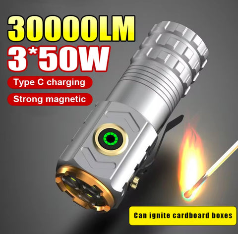 Portable Strong Flashlight Magnetic Mini Multi-functional Rechargeable Torch Super Bright