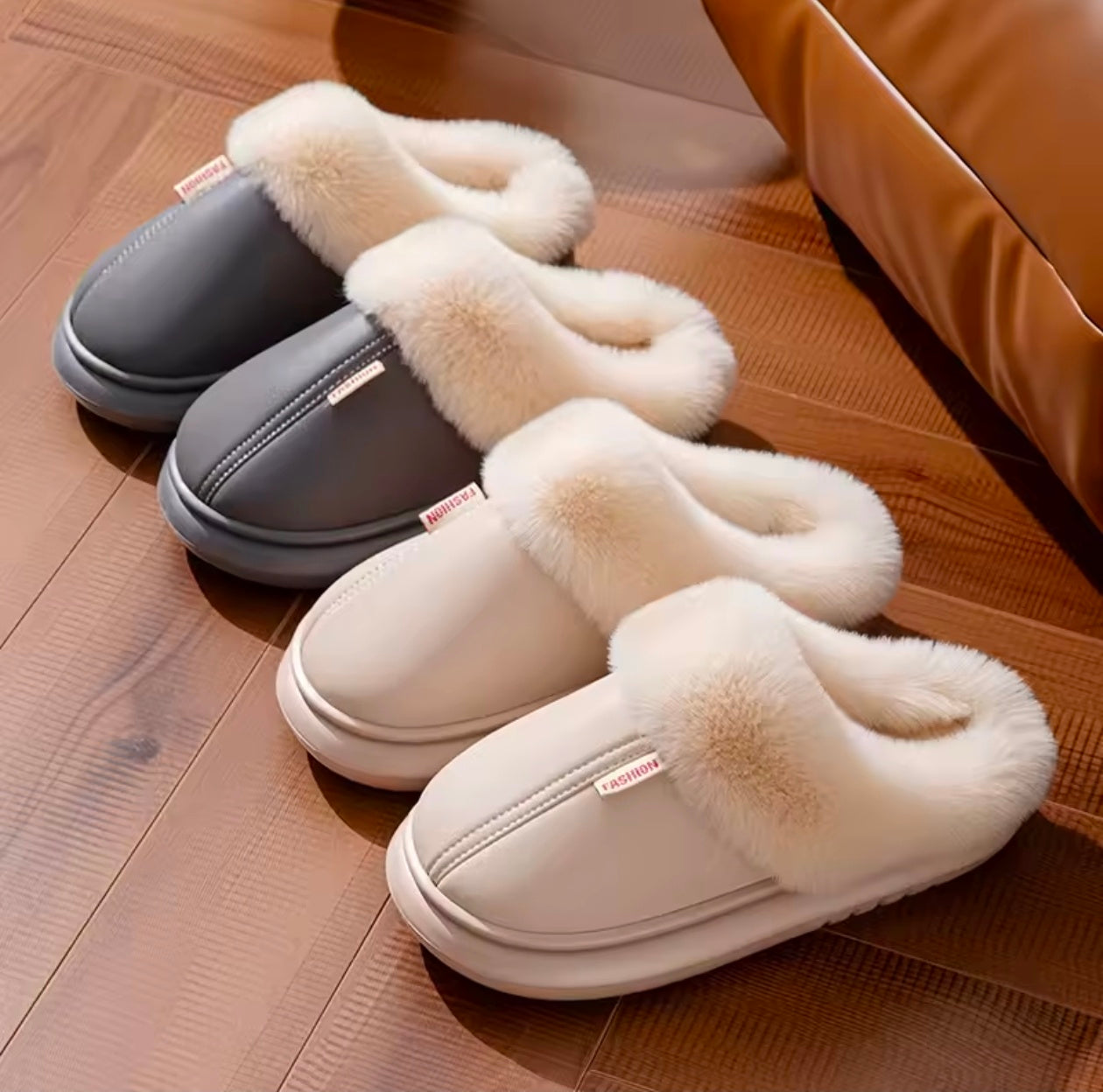 Fluffy Home Slippers Winter Plush Luxury Fuzzy Fur Warm