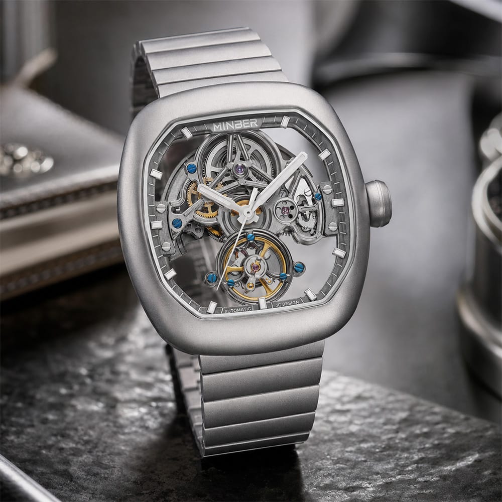 MINBER Watch for Men, 42mm Automatic Stainless Steel Mens Watch, 5ATM Waterproof, Luminous Dial