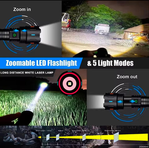Russian Long Range Power Full  Aluminum Alloy Torch 3000m
