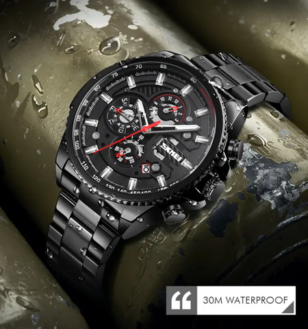 Skmei M023 Men's Automatic Mechanical Watch, Stainless Steel Waterproof Watch