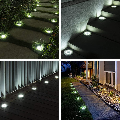 4pcs 8LED Solar Decoration Light Outdoor Garden Solar Underground Light