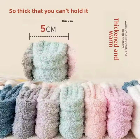 3 Pairs Winter Coral Velvet Women's Pure Thick Socks