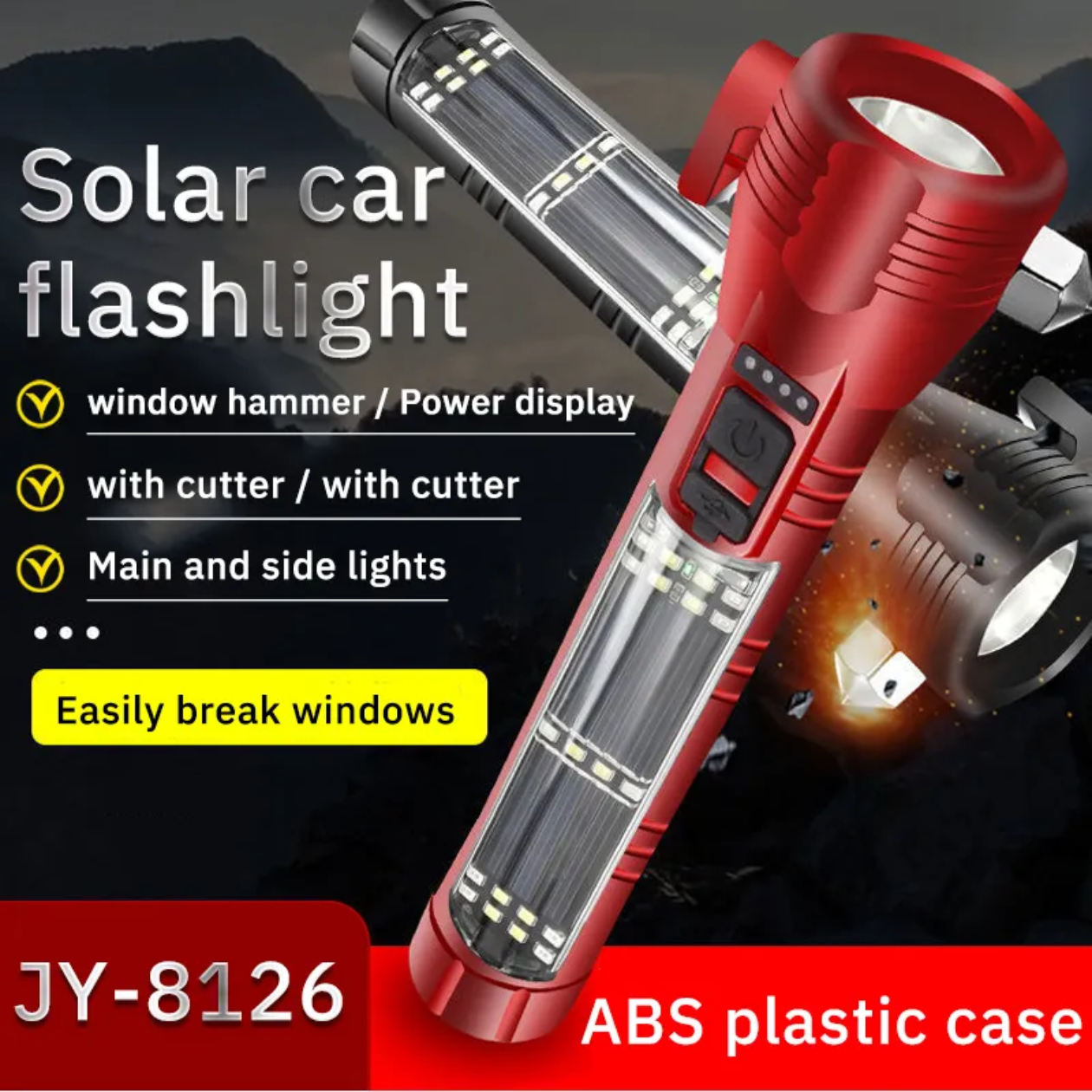 Flash light Solar Powered Waterproof USB Rechargeable torch, Torch Price in Pakistan
