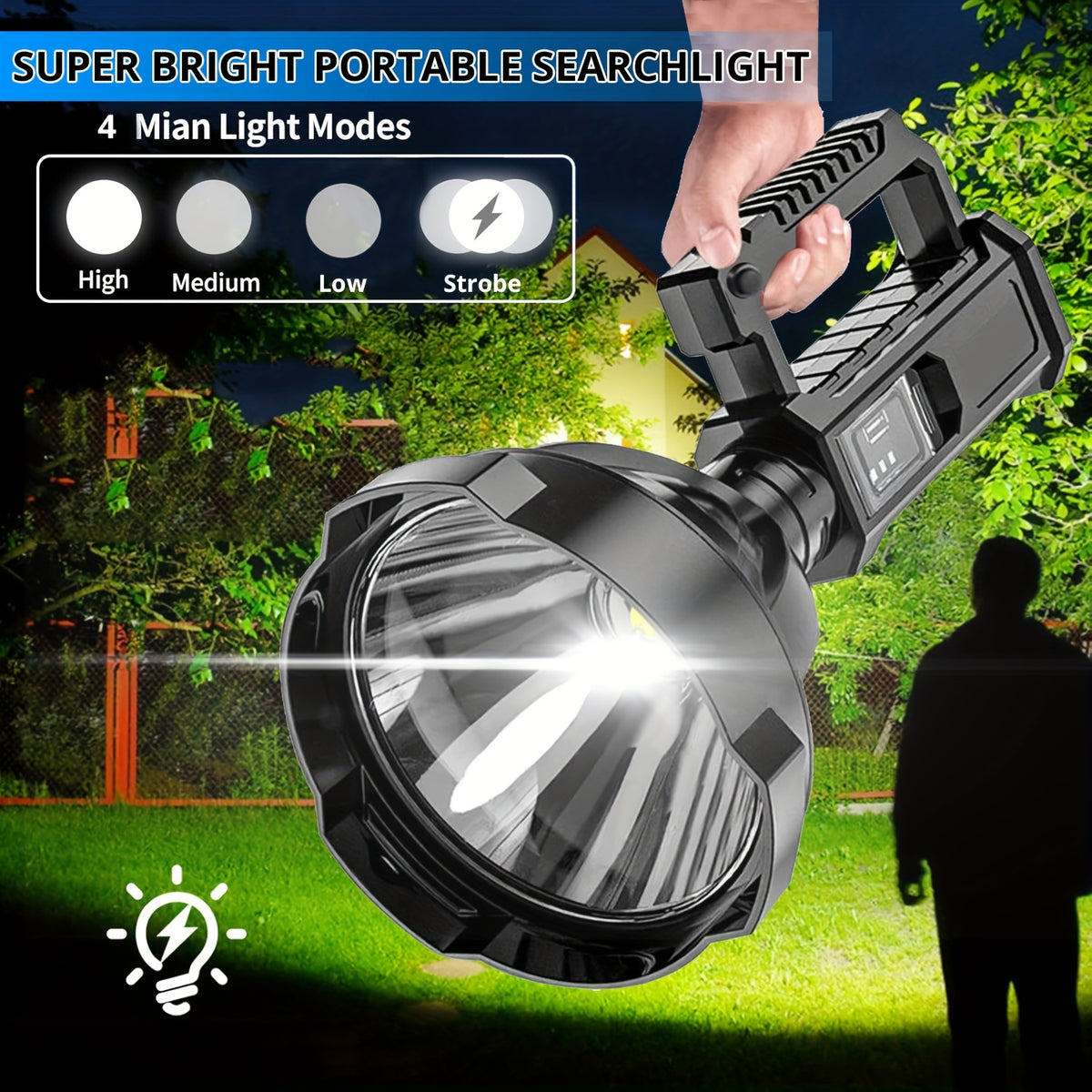 W591 Multifunction Rechargeable Powerful Led Searchlight