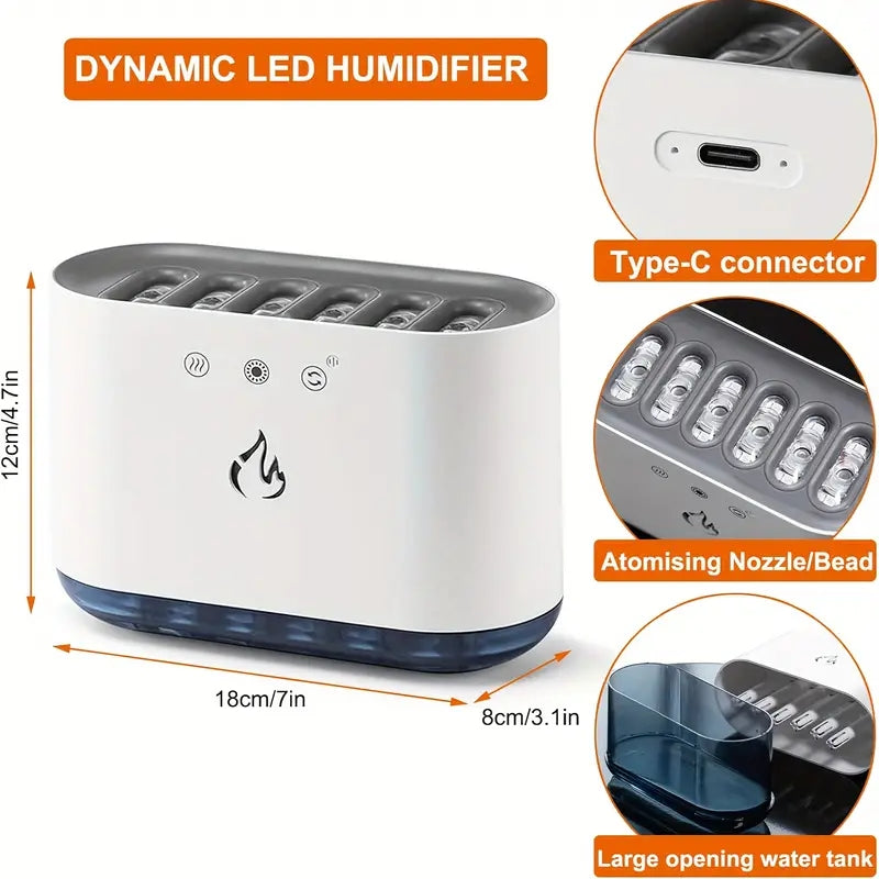 RGB LED Lamp Follow Sound Rhythm Spray Air Humidifier USB Ultrasonic Cool Mist Maker for Home Room Aroma Diffuser