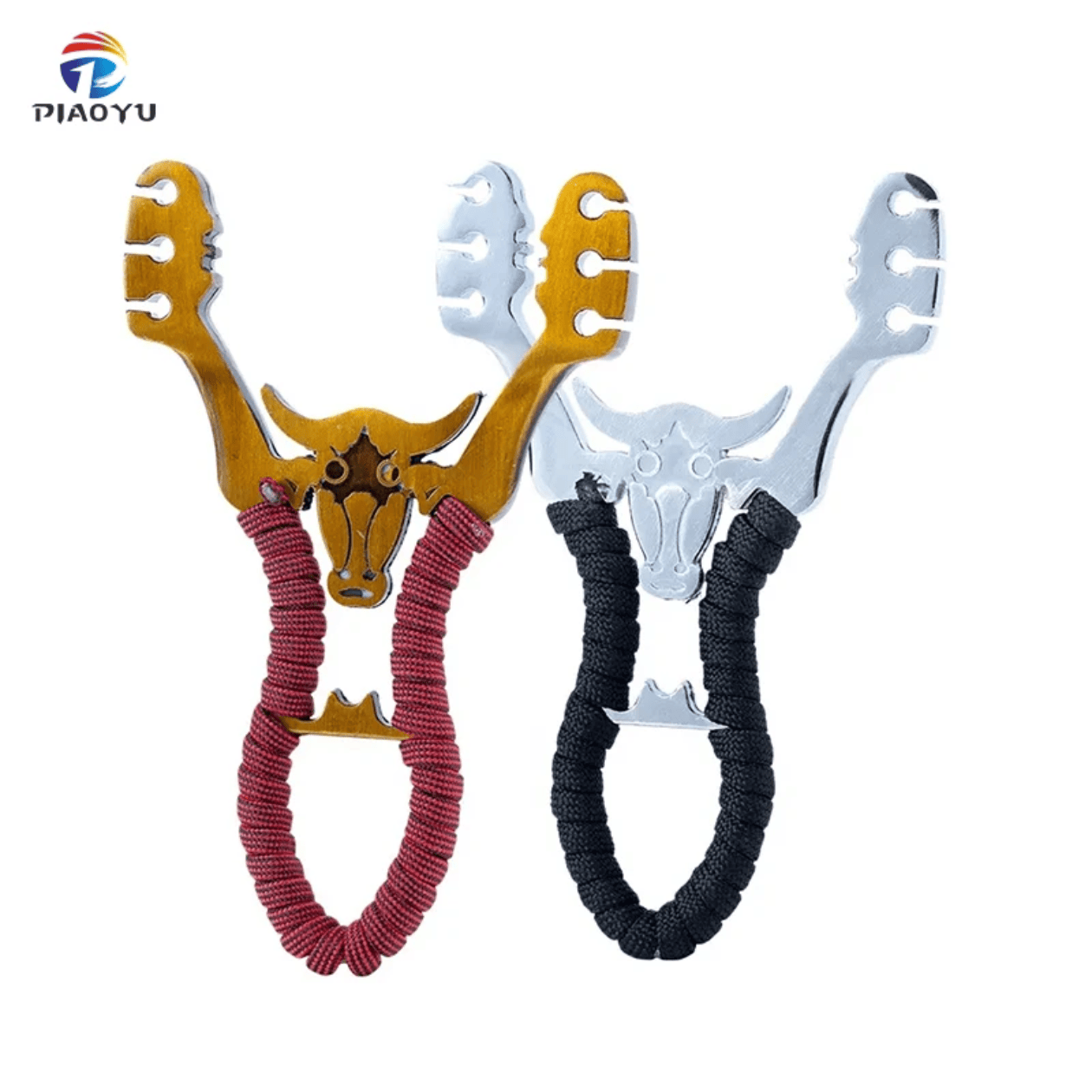Bull Design Metal Slingshot – Premium Outdoor Target Practice Catapult with Ergonomic Grip