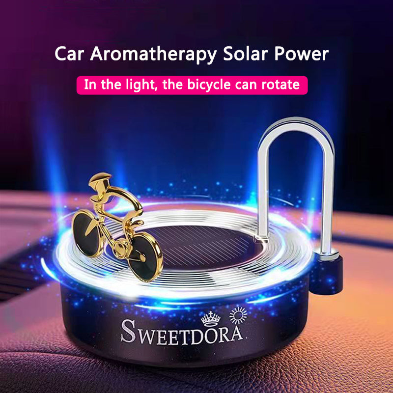 Solar Rotating Car Air Freshener Dashboard Solar Rotating Track Bike Aroma Diffuser