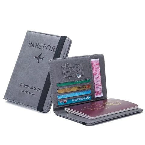 Passport wallet RFID Blocking Leather Card Case Passport Holder
