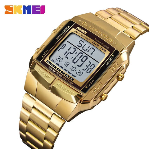 SKMEI 1381 Luxury Golden Sports Watch