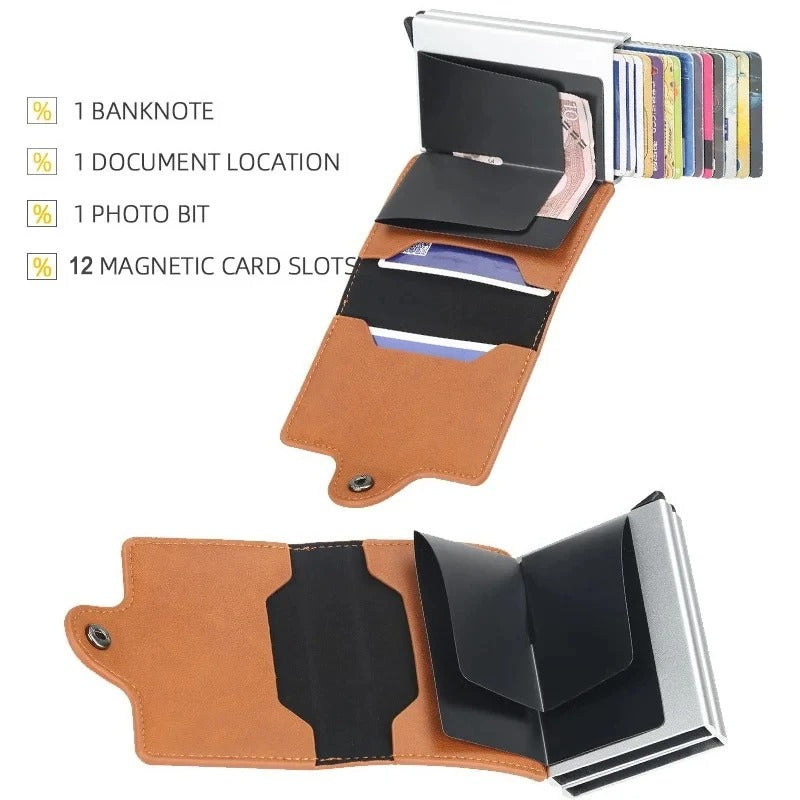 Antitheft Rfid Aluminum Card Holder Wallet Long space Capicity for Cash