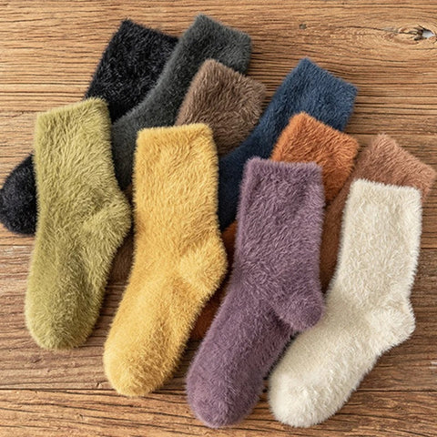 5 Pairs Winter Velvet Warm Socks - Women thick soft socks -°5