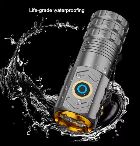 Portable Strong Flashlight Magnetic Mini Multi-functional Rechargeable Torch Super Bright
