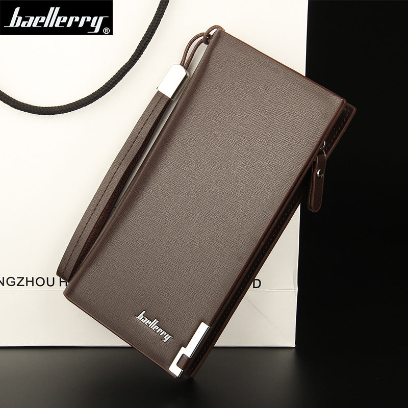 Baellerry Geniune Leather Long wallet Large Capicity Zipper mobile pocket Cards cash slots
