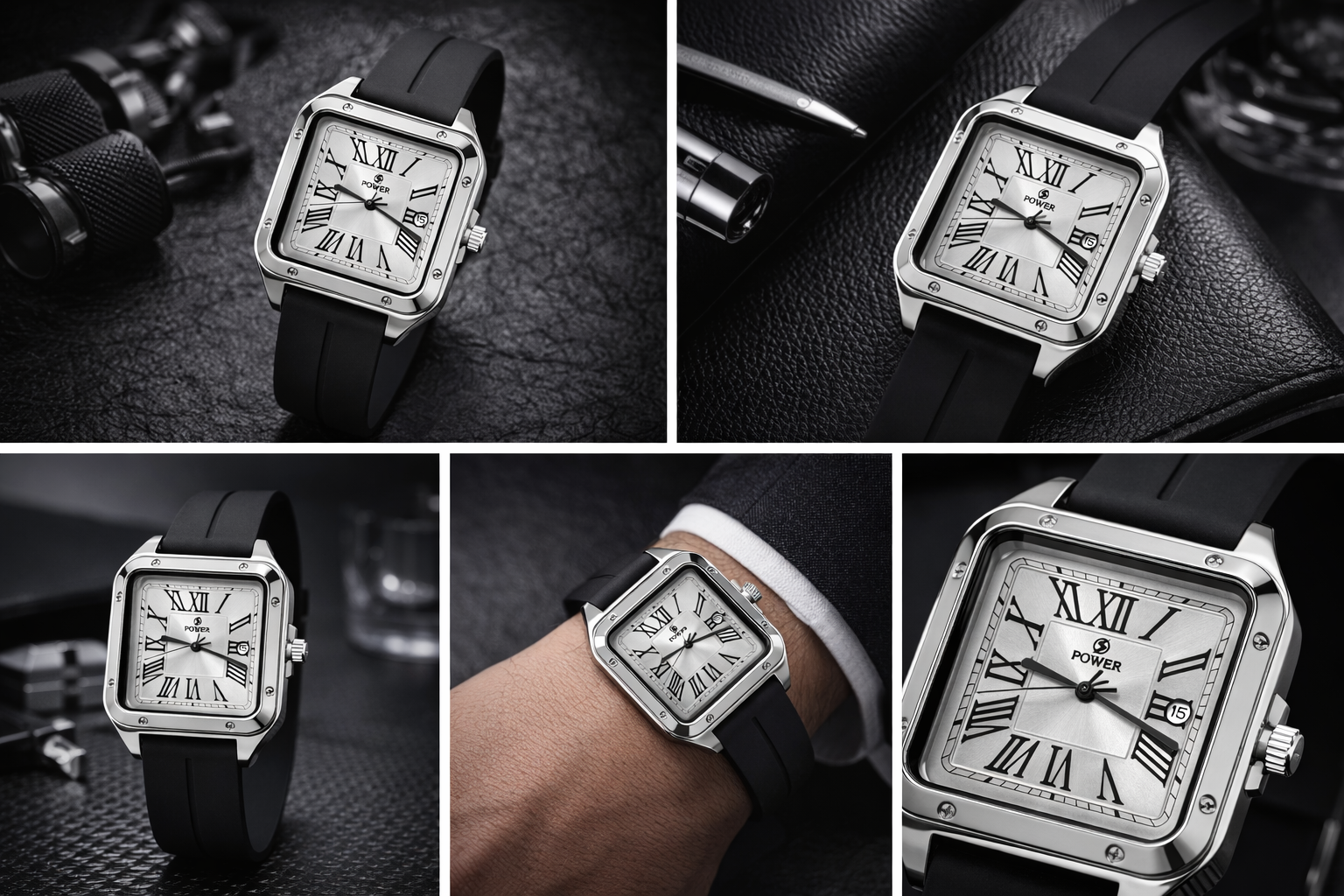 Power Cartier Leather Waterproof Watch  Master lock