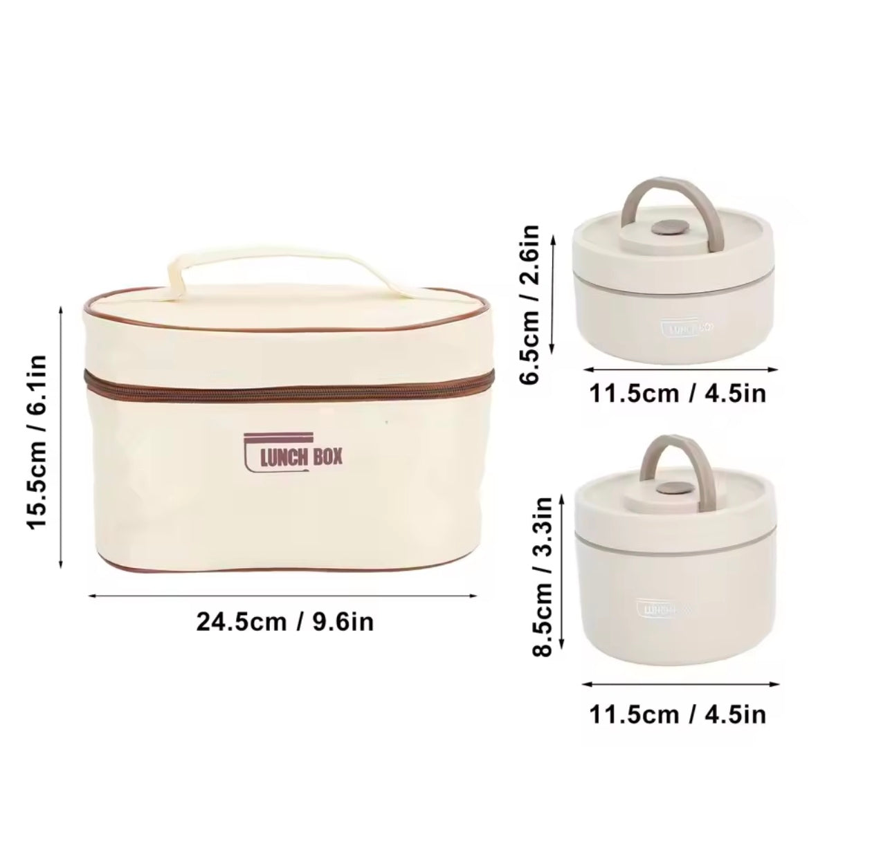 4Pcs Insulated Lunch Container 304 Stainless Steel Leakproof Portable