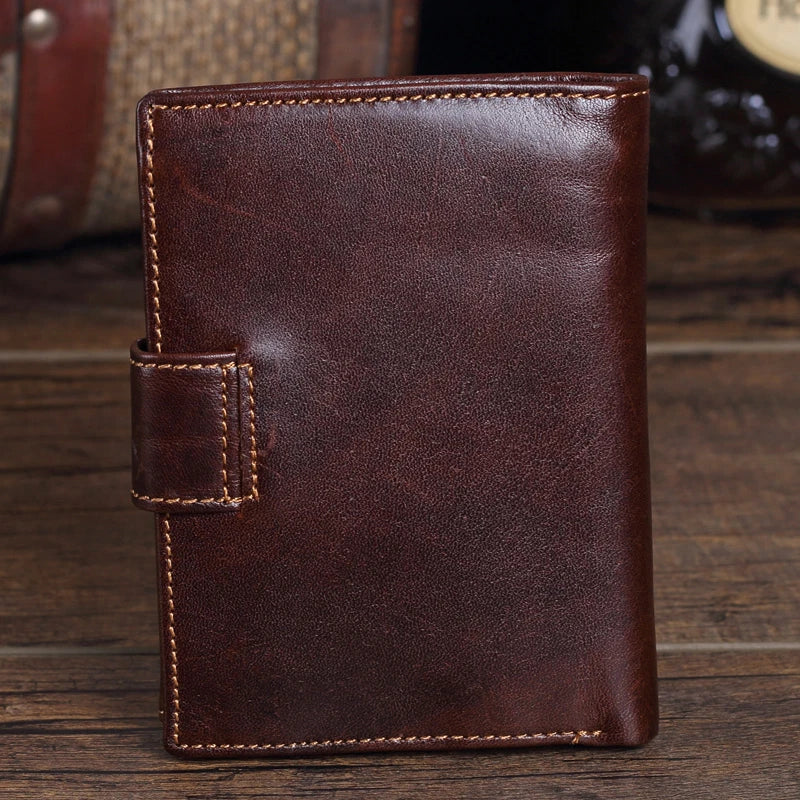 Men's Genuine Leather Wallet Coin Purse Card Case Mens Vintage Trifold Wallets