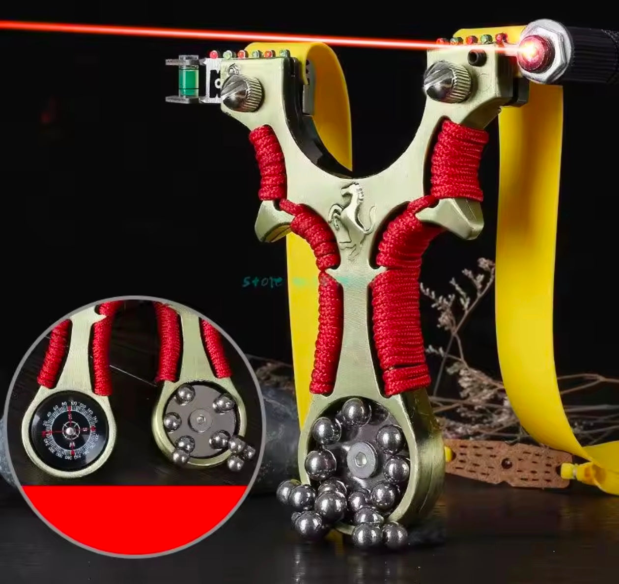 Alloy Slingshot With Laser Sight