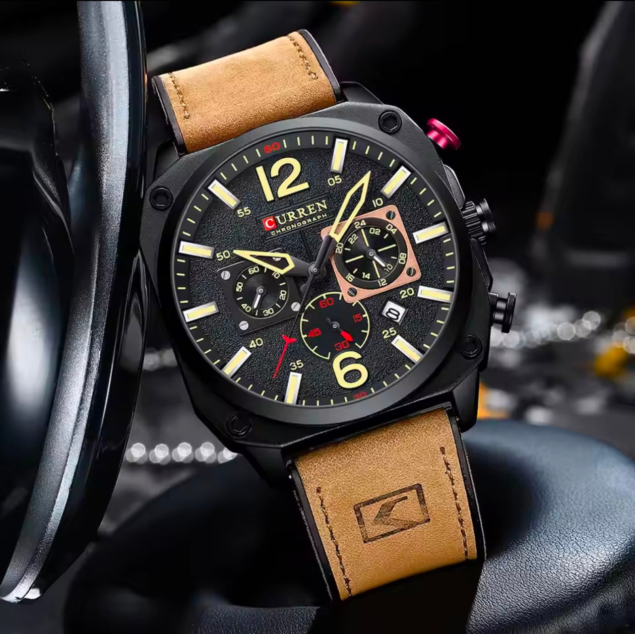 CURREN Men Japan Chronograph Movement Wrist watch