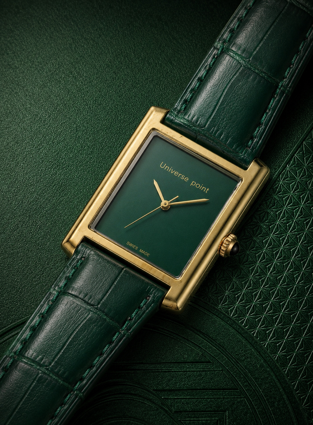 Universal Point Ultra thin Dial Leather Strap Watch