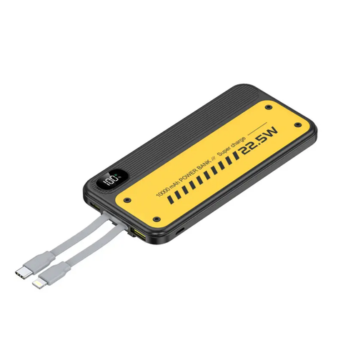 PD 22.5w 10000mAh Fast Power Bank with Built in Cables LED Display