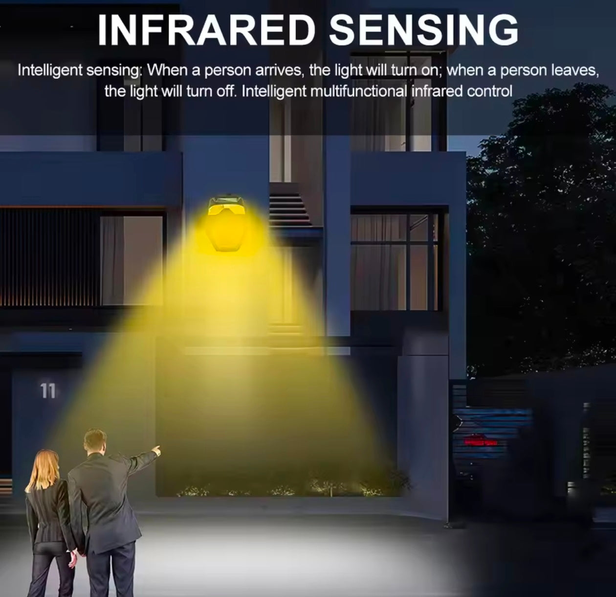 IP65 Solar COB+LED Light Motion Sensor Garden Security Lamp 5 Modes